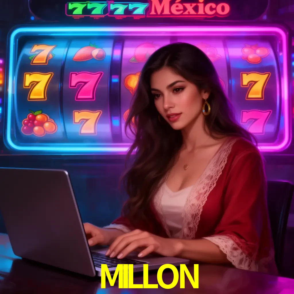 MILLON Slots - tragamonedas, RTP y control Tragamonedas MILLON con símbolos, saldo móvil y reglas de apuesta visibles